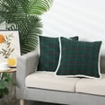thumbnail image 6 of REGALWOVEN 2 Pack Plaid Pillow Covers, Double-Sided Checked Decorative Pillow Covers Green 18" x 18", 6 of 6