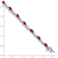 thumbnail image 3 of 10K White Gold Diamond And Ruby Bracelet (Width 4) (Length 7) - Jbsp, 3 of 5