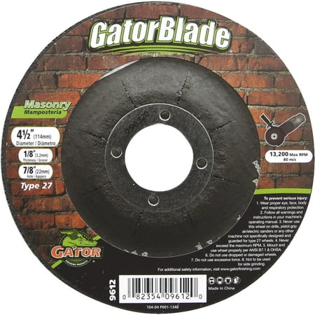 UPC 082354096120 product image for Gator Blade Type 27 Cut-Off Wheel | upcitemdb.com