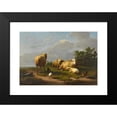 thumbnail image 2 of Eugène Joseph Verboeckhoven 14x11 Black Modern Framed Museum Art Print Titled - Sheep and Chicken in a Landscape (1873), 2 of 5