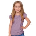 thumbnail image 1 of DXOUPM T-Shirts Filles Enfants Été Col Rond Manches Courtes Hauts Confortables T-Shirt Simple Vêtements, 1 of 3