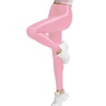 thumbnail image 3 of Sinleey Mens Womens Metallic Compression Pants Workout Athletic Dance Leggings Running Gym Tights Pink L, 3 of 4