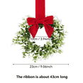 thumbnail image 3 of Mini Wreath, 9‑Inch Artificial Eucalyptus Wreath with Red Bow, Small Farmhouse Green Wreath for Porch Wall Window Cabinet Home Decoration, 3 of 5