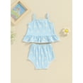 thumbnail image 4 of Biekopu Baby Girls Shorts Outfits Floral Print Sleeveless Cami Tops with Shorts 2Pcs Set, 4 of 8