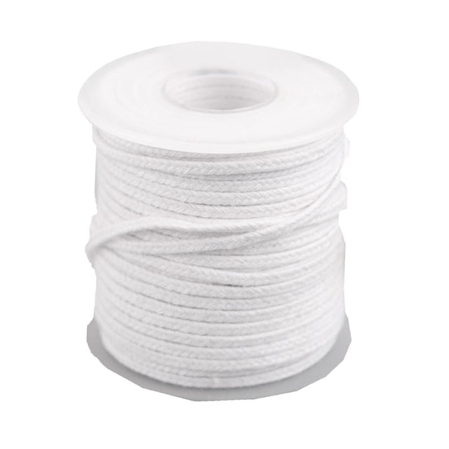 Rollo de núcleo de mechas de velas de algodón puro trenzado para manualidades de fabricación de velas, fácil de usar. 24 capas 61m