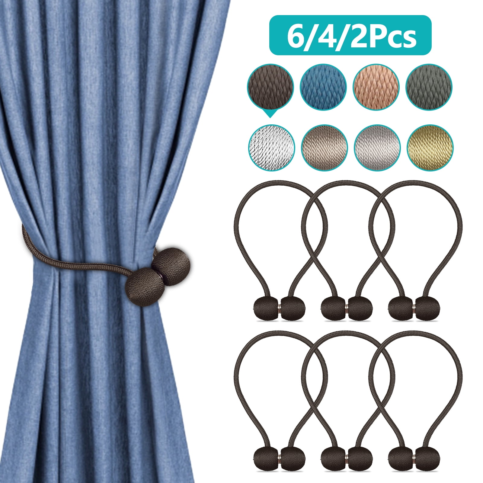 2/4/6Pack Curtain Tieback Decorative Rope Holdback Simple
