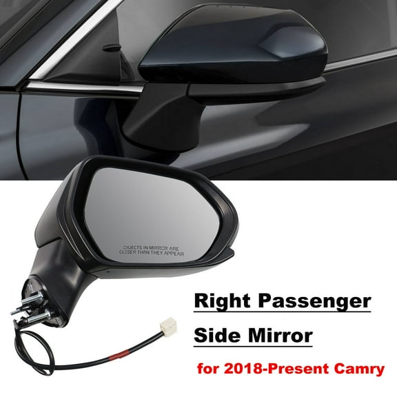 Right Passenger Side Mirror for 2018-2024 Toyota Camry Power Non-heated Door Mirror for 2018 2019 2020 2021 2022 2023 2024 Toyota Camry Sedan Accessory, Black