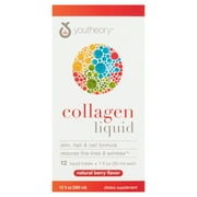 Youtheory Natural Berry Flavor Collagen Liquid Dietary Supplement, 1 fl oz, 12 count