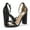 BLACK/PU, variant on Women's High Chunky Heel Sandals Ankle Strap Open Toe Platform Pump Sandal Shoes Hi-Chunk Black/Pu Size 8
