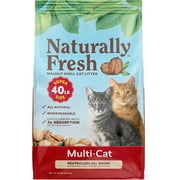 Naturally Fresh Cat Litter Made From Walnut Shells, Multi-Cat, Unscented, Upcycled, Low Dust, Sustainable, 40 Lbs