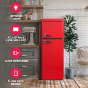 Frigidaire 7.5 Cu. ft. Retro Refrigerator, Apartment Size Top Mount Fridge with Chrome Handles, Red EFR756