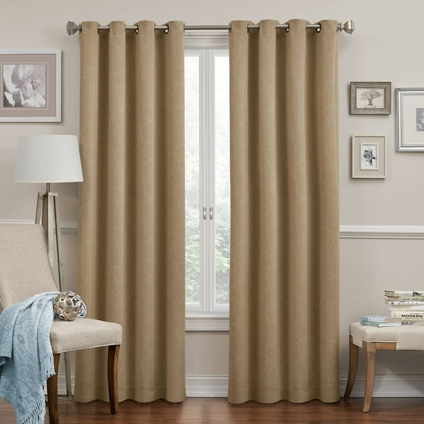 Eclipse Round and Round Pattern Blackout Grommet Top Window Curtain ...