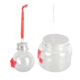 thumbnail image 1 of 2pcs Plastic Jar Bird Feeder Clear Plastic Jar Wild Bird Feeder with Floral Pattern for Garden Decoration, 1 of 5