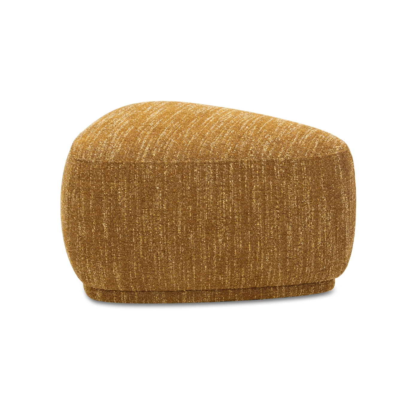 Jennifer Taylor Home Pebble 26" Rounded Triangle Cocktail Ottoman, Mustard Yellow Tweed