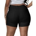 thumbnail image 2 of Gocolloa Womens Plus Size Jean Shorts Stretchy Solid Color High Waisted Summer Casual 5.5" Denim Shorts Black 18W, 2 of 6