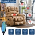thumbnail image 6 of SOCIALCOMFY Bronzing Suede Fabric Office Power Remotes 1 x Dual Motor Large Power Lift Recliner Chair, Sand, 6 of 7