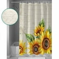 thumbnail image 4 of Rustic Sunflower Shower Curtain, 72" x 72", Country Floral Pastoral Retro Beige Background Waterproof Bathroom Curtain Washable Shower Curtain Set with 12 Hooks, 4 of 6
