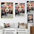 thumbnail image 4 of Designart "Blooming Beauty of Marilyn Monroe" Fashion Canvas Wall Art - Glam Pink Fashion Woman Living Room Canvas Art, 4 of 6