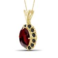 thumbnail image 2 of JewelersClub Silver Necklaces for Women –Silver Necklace for Women 14K Gold Plated Silver – Garnet Necklace Centerpiece, Black Diamond Accents – Hypoallergenic Pendant, 2 of 4