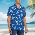 thumbnail image 5 of Xecao Airplanes in the Sky print Hawaiian shirt - a stylish short-sleeve button-down for men, perfect for casual beach and tropical outings., 5 of 9