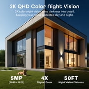 Geeni Falcon 2K+ 5MP Solar Outdoor Security Camera Dual-Band 2.4GHz & 5GHz White