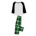thumbnail image 5 of Elippeo Family Matching Christmas Pajamas, Letter Print Long-Sleeved Tops + Plaid Trousers Sleepwear Outfits, 5 of 6