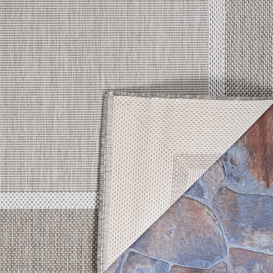 Couristan 8.50' x 8.50' Taupe Brown And Gray Square Flatwoven Area Throw Rug