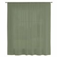 thumbnail image 2 of Green Solid Color Sheer Curtains 54 Inches Long, Aesthetics Contemporary Luxury Light Filering Curtains, Breathable Simi Curtain Privacy Drapes for Kitchen Bathroom Lightweight Small Window Treatment, 2 of 9