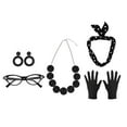 thumbnail image 4 of Paquete de 5 1950S Conjunto de disfraces para mujer Gafas de Diadema Pendiente Lunares Accesorios 50S Guantes para Halloween Negro Yinane Disfraz de Halloween, 4 of 8