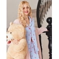 thumbnail image 2 of Ekouaer Button Up Pajamas Set for Women Short Sleeve Ribbed Knit Sleepwear 2 Piece Pjs Shorts Set, 2 of 6