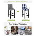 thumbnail image 3 of Navy Blue Bar Stool Covers Set of 6, Modern Moire Abstract Ripple Geometric Stretch Washable Bar Chair Covers with Backs, Removable Pub Counter Height Chair Cover for Kitchen Dining Room Cafe, 3 of 7
