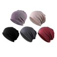 thumbnail image 3 of 5 Piece Slouchy Baggy Beanie Chemo Hat Cap Khaki + Black + Gray + Wine Red + Purple, 3 of 5