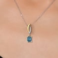 thumbnail image 3 of Gem Stone King 925 Silver and 10K Yellow Gold Persian Blue Moissanite and Lab Grown Diamond Pendant Necklace for Women | 1.03 Cttw | Gemstone Birthstone | Octagon 7X5MM | With 18 inch Chain, 3 of 6