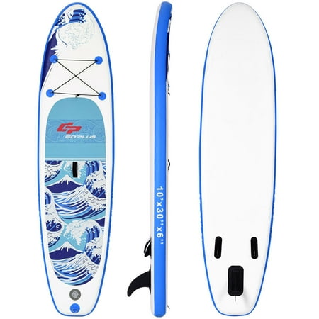 Costway 10' Inflatable Stand up Paddle Board Surfboard SUP W/ Bag Adjustable Paddle Fin