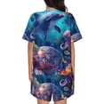 thumbnail image 3 of Lsque Underwater Turtle Dolphin Octopus Women's Short-Sleeved Pajama Set - 2 Piece Soft and Lightweight Sleepwear Set-Large, 3 of 9