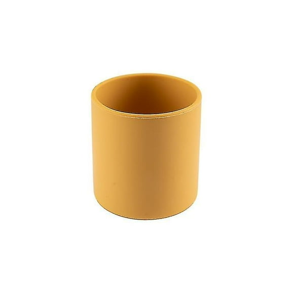 Vaso de agua de silicona de grado alimenticio anticaída para bebés, con boca abierta, para niños, para aprender a beber, 1 unidad, amarillo