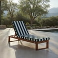 thumbnail image 2 of Safavieh Sophie Eucalyptus Wood Outdoor Lounge Chairs, Natural/Hunter Green Stripe, 2 of 15