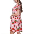 thumbnail image 2 of Balery Hand Drawn Strawberry Pattern Womens Dresses Loose Short sleeve Sundresses Swimsuit Coverup 2025 Summer Casual Dress for Women - A-Line Swing Dress, 2 of 6