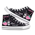 thumbnail image 1 of Kuromi-zapatos con dibujos animados de corazón para niña, el mismo estilo, lona alta, animación periférica, estudiantes masculinos y femeninos, informales, 2024, 1 of 5