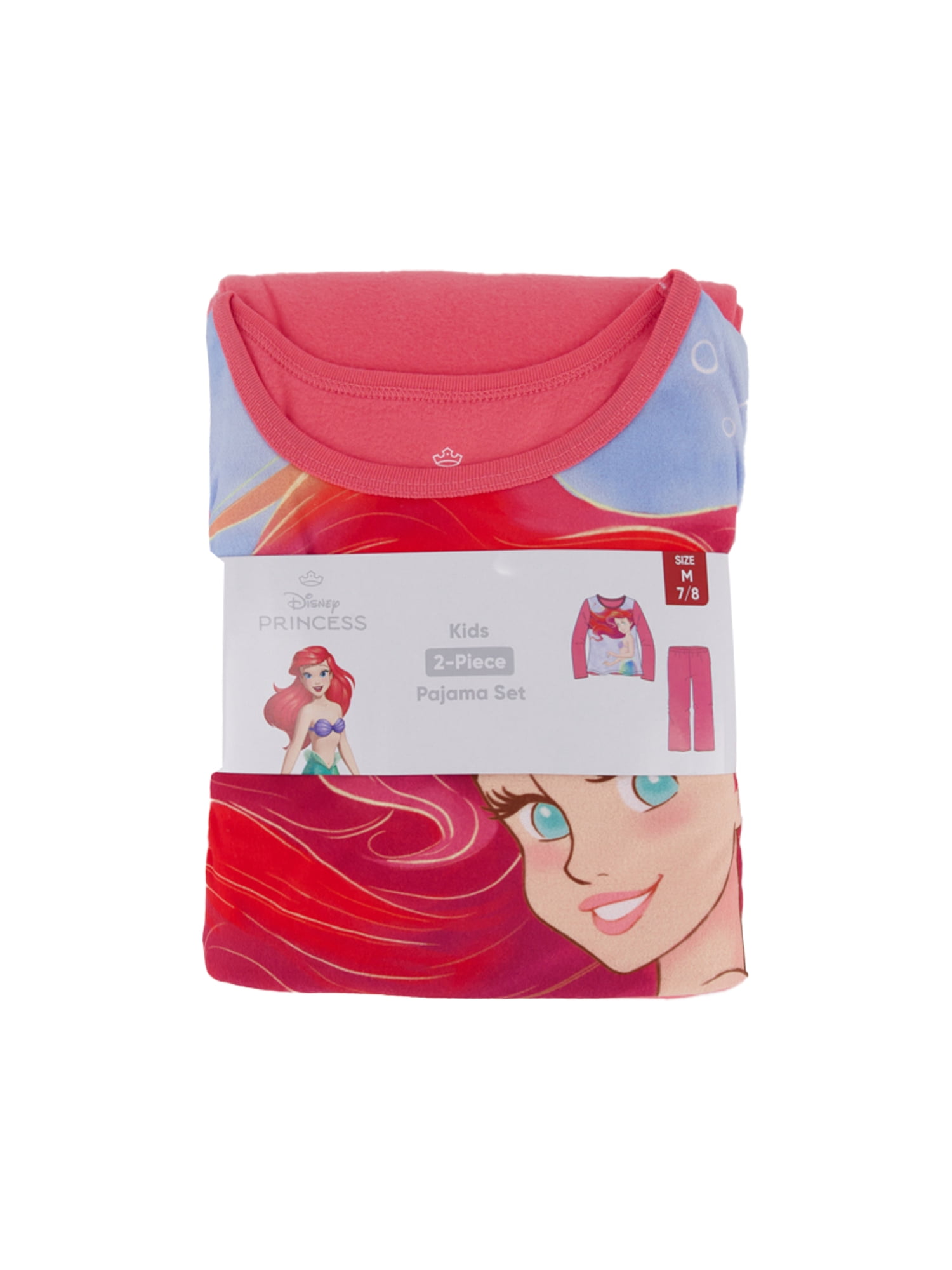 Disney The Little Mermaid Girls Long Sleeve Top and Pants Pajama Set, 2-Piece, Sizes 4-12