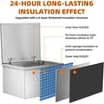 thumbnail image 4 of Drop in Ice Chest, 20" L x 16" W x 13" H Stainless Steel Ice Cooler, Commercial Ice Bin with Hinged Cover, Outdoor Kitchen Ice Bar, Drain-Pipe and Drain Plug Included, for Cold Wine Beer, 4 of 7