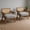 Gray Linen, variant on SOLLED Set of 2 Modern Linen Accent Chairs. High Back Upholstered Armchair with Lumbar Pillow & Stable Wood Frame for Living Room Bedroom Balcony.Black Teddy Fleece