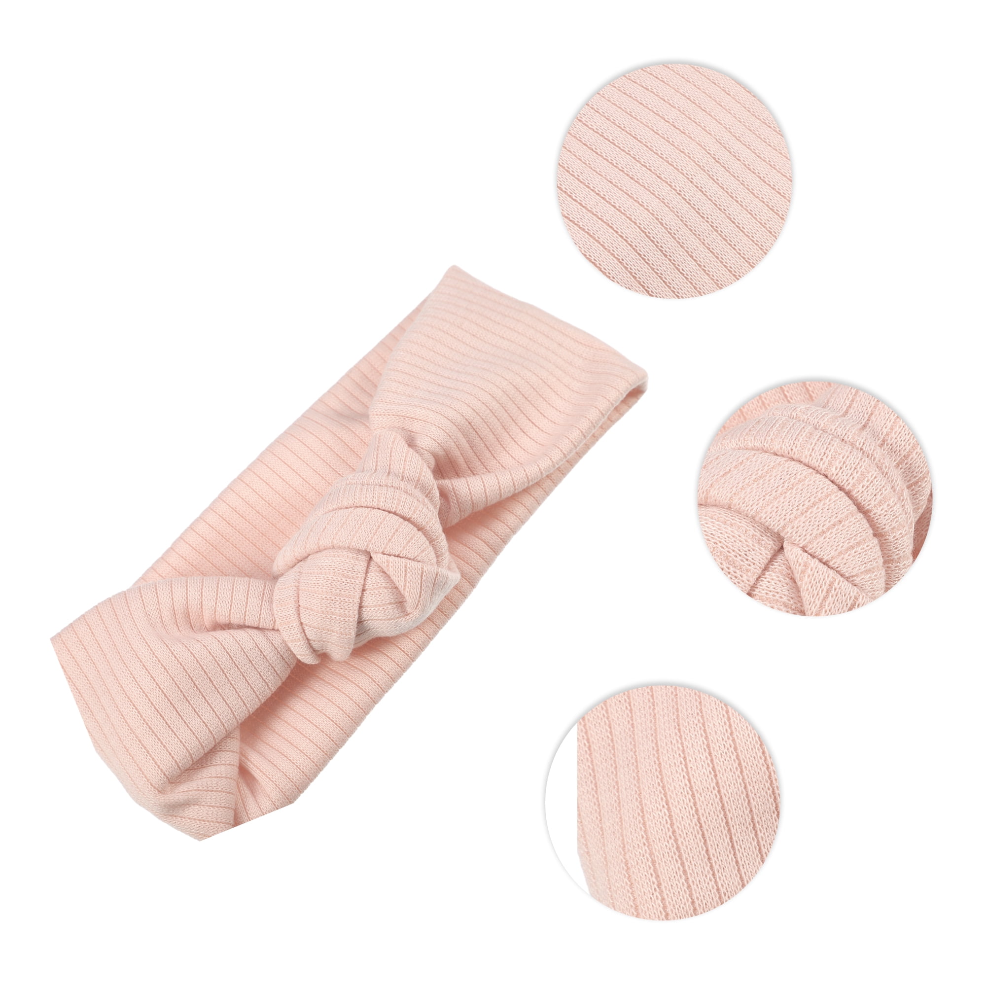 Unique Bargains Fashion Stripe Headbands for Girls 6.69"x2.95" 2 Pcs Pink, Beige
