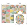 thumbnail image 3 of Multi Color Triangle Checkered Pattern Bathroom Rugs Sets 3 Piece,Toilet Cover Set,Absorbent Non Slip Bathroom Mats Sets with U-Shaped Contour Rug Toilet Rug Set, 3 of 5