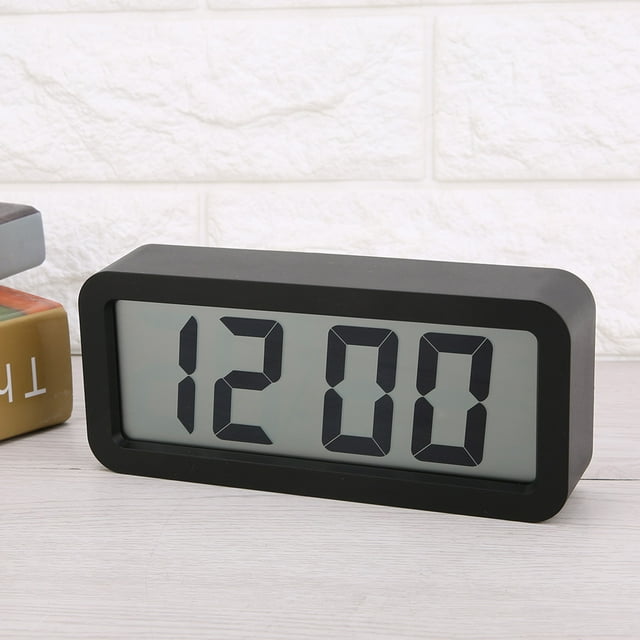 Goick Stainless Steel Base Exquisite Digital Electronic LCD Music Table Alarm Clock Hanging Clock?Black? (Black)