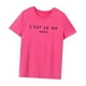thumbnail image 3 of Camiseta de mujer de verano Tops transpirable moda cuello redondo camiseta para vacaciones calle M, 3 of 8