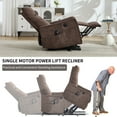 thumbnail image 4 of Power Lift Recliner Chair, Massage and Heat, Brown Chenille, Heavy Duty, Gift for Elderly Parents, 4 of 8