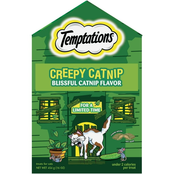 TEMPTATIONS Classic, Crunchy and Soft Cat Treats, Creepy Catnip Treats