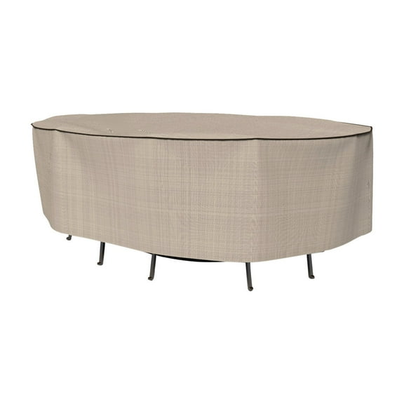 Budge XL Black Ivory Patio Oval Table/Chairs Cover, StormBlock™ Mojave