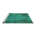 thumbnail image 2 of Ahgly Company Machine Washable Indoor Rectangle Abstract Turquoise Blue Modern Area Rugs, 3' x 5', 2 of 4
